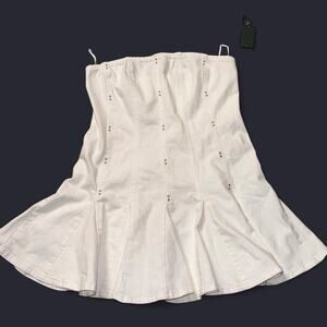 Wild Fable White Strapless Corset Style Mini Dress Large NWT
